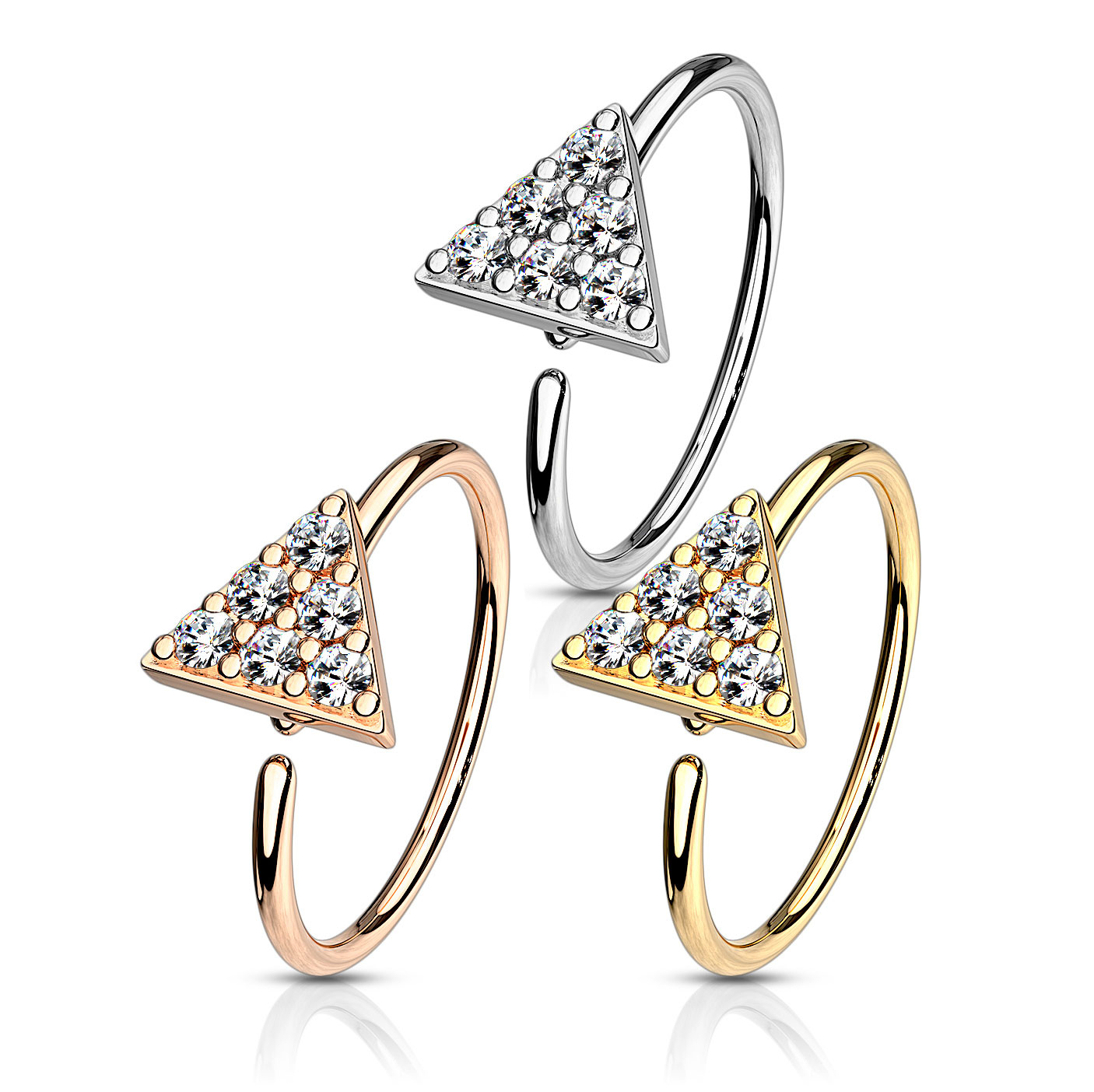 Ring med stendekorerad trekant