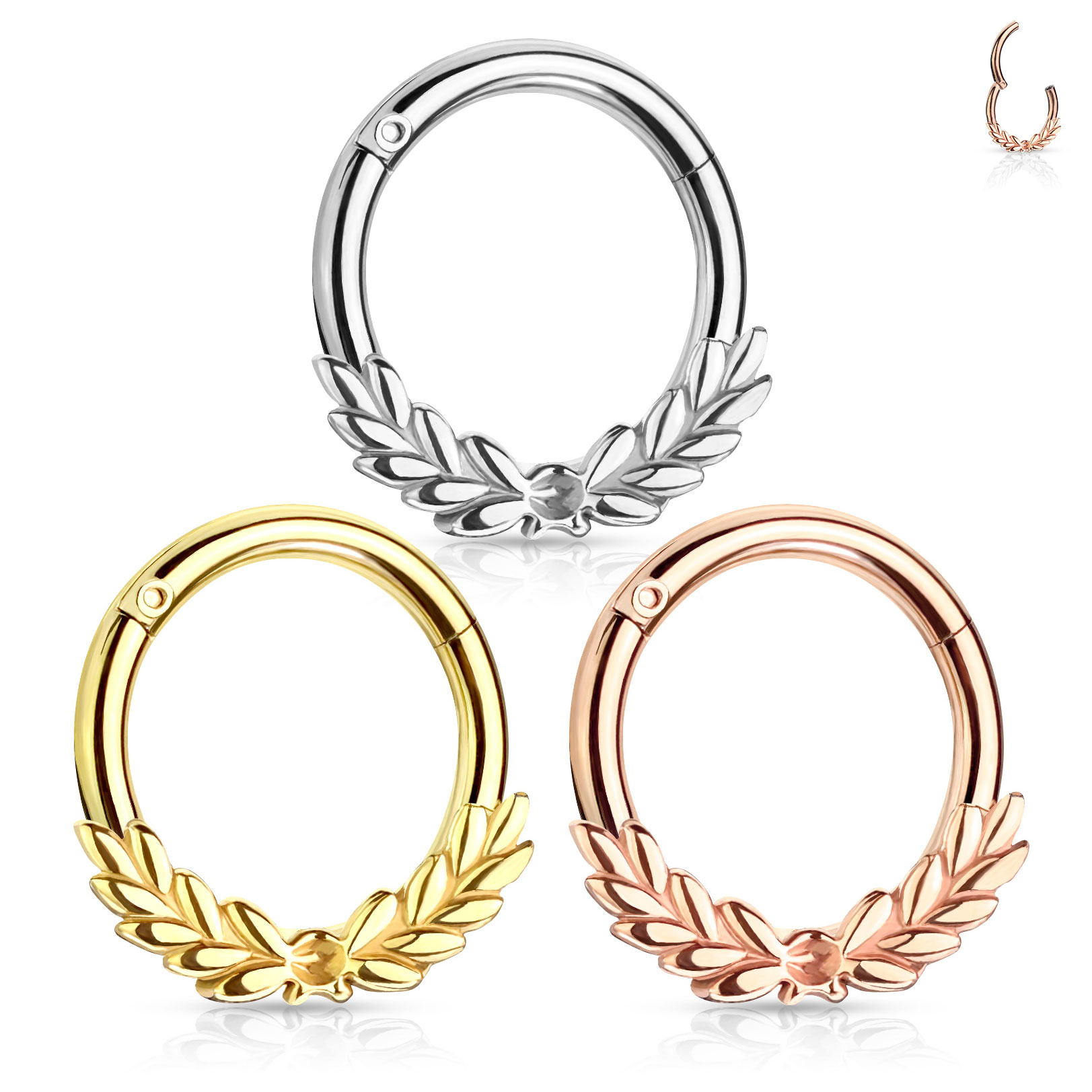 Ring med lagerkrans och gångjärn