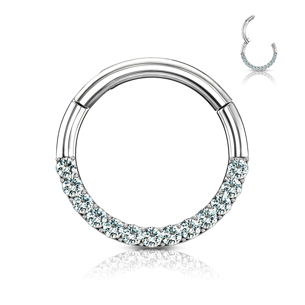 Ring med stendekorerad halvcirkel