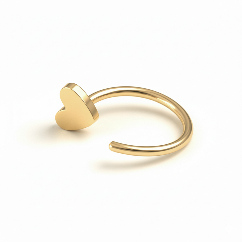 Öppen ring i titan med hjärta