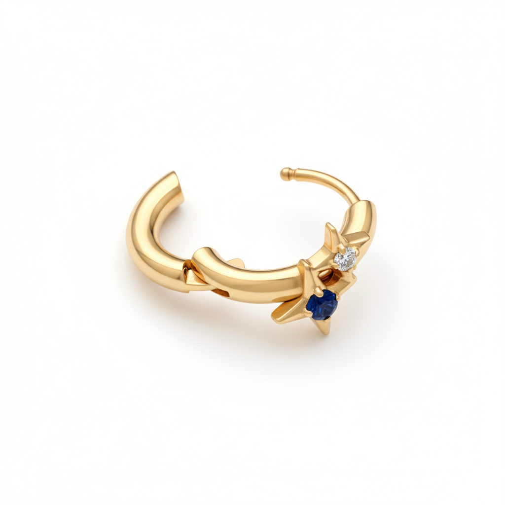 Titanring med två stjärnor