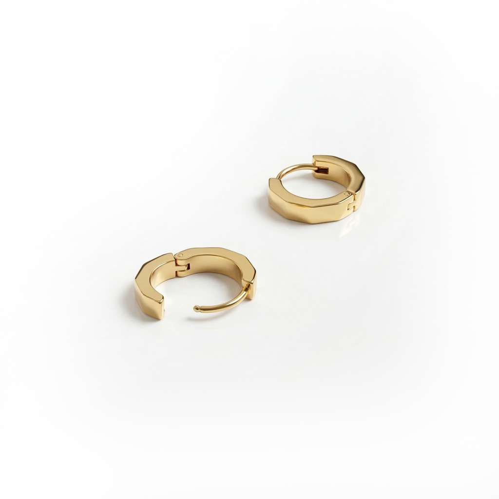Par av chunky geometriska ringar