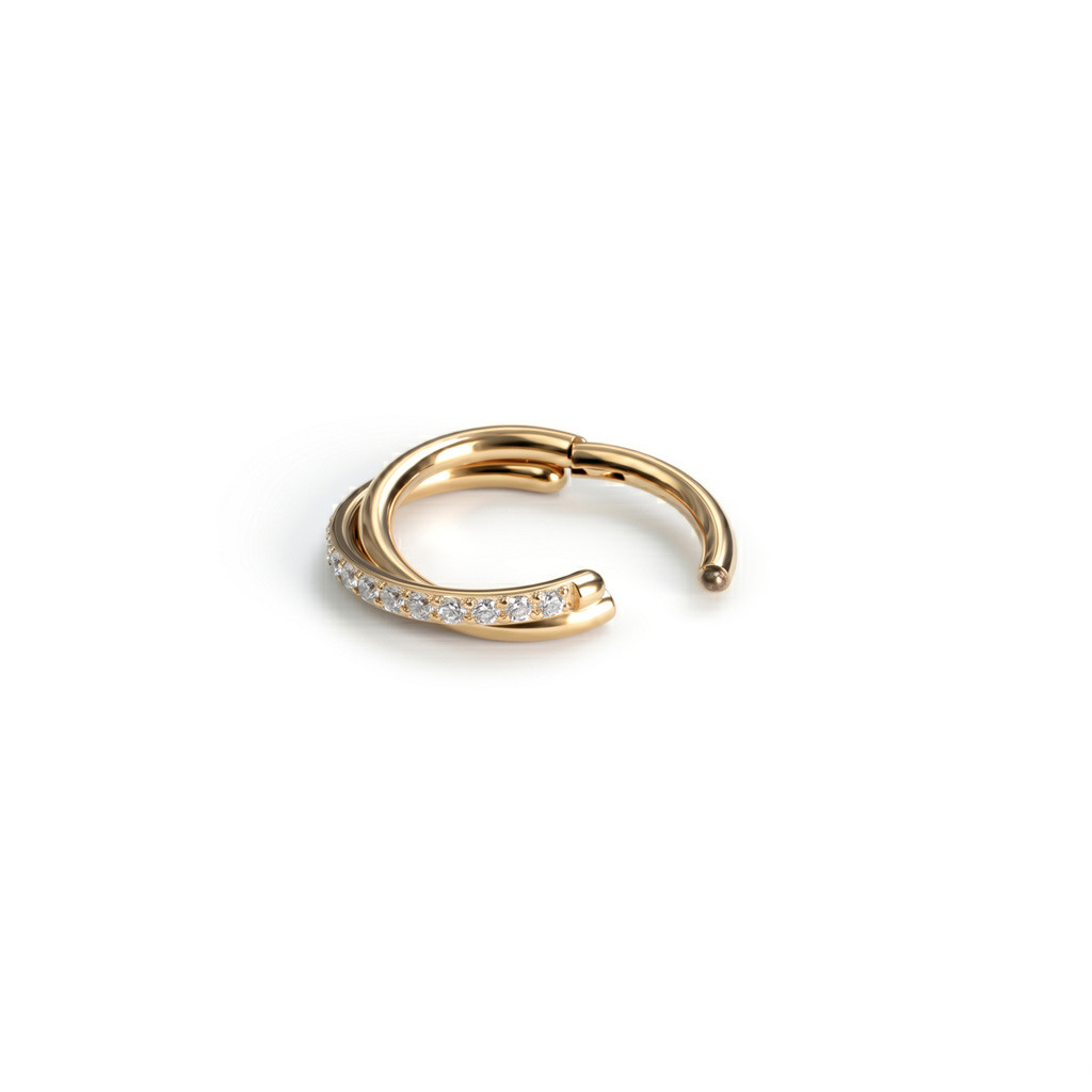 Titanring med kubisk zirkoniastenar