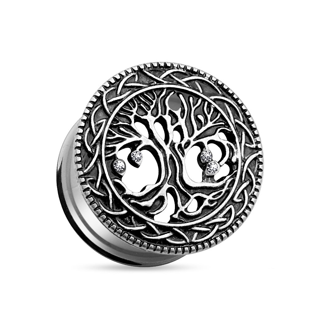 Tunnel av kirurgiskt stål med livets träd