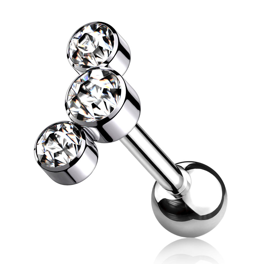 Stav av titan med invändig gänga och 3 stenar