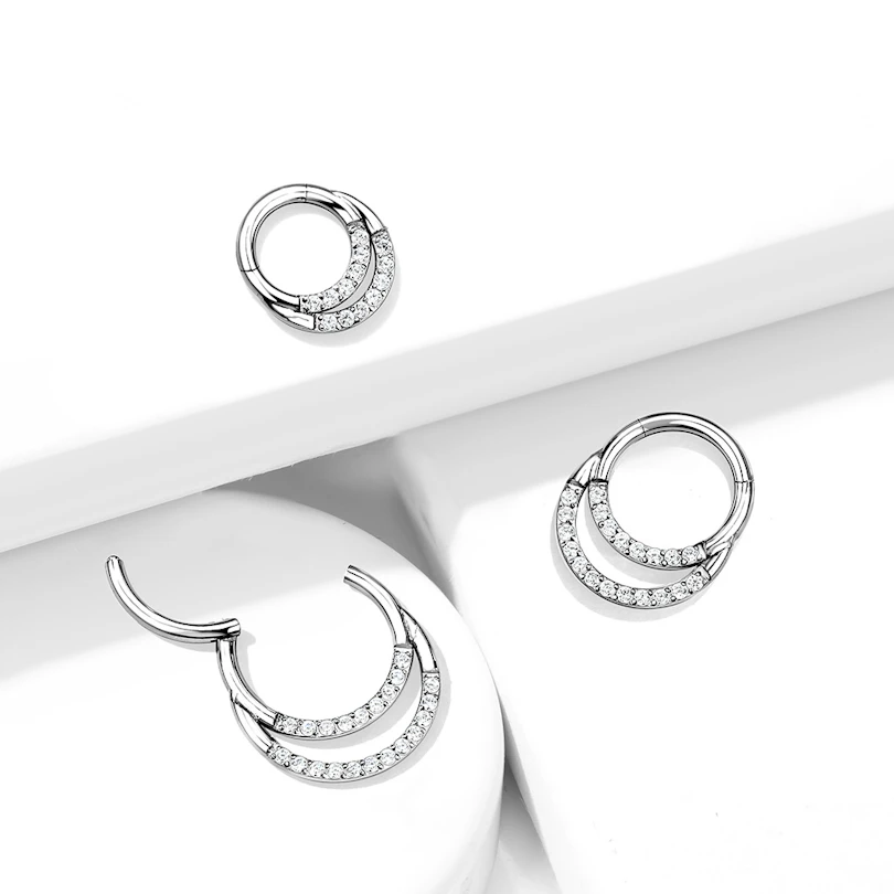 Titan ring med gänga med stenar